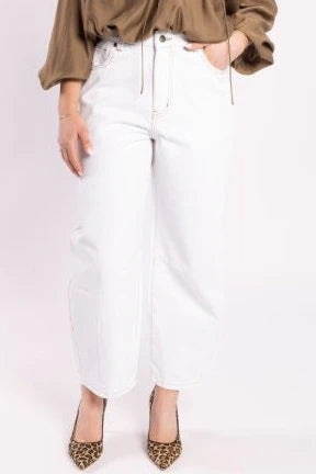 Barrel Leg Jean - Off White