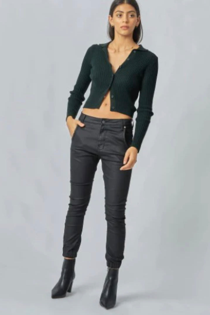 Dricoper Coated Cuffed Jeans – Black