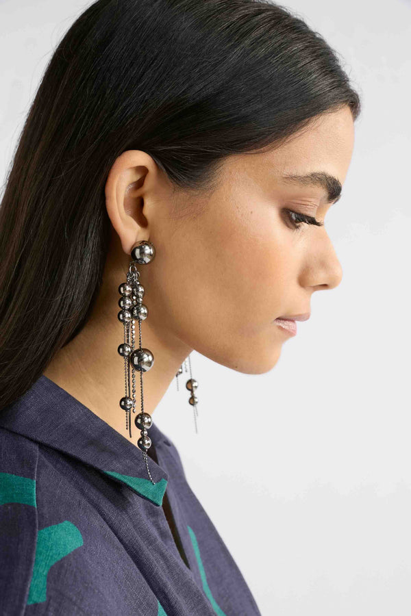 Alli Drop Earring - Gunmetal