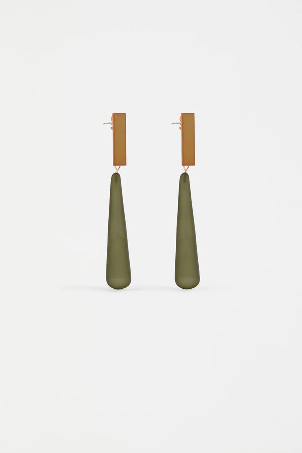 ELK Arens Drop Earring- Dark Olive