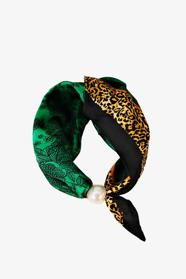 Pearl Fasten Neck Tie - Emerald Safari