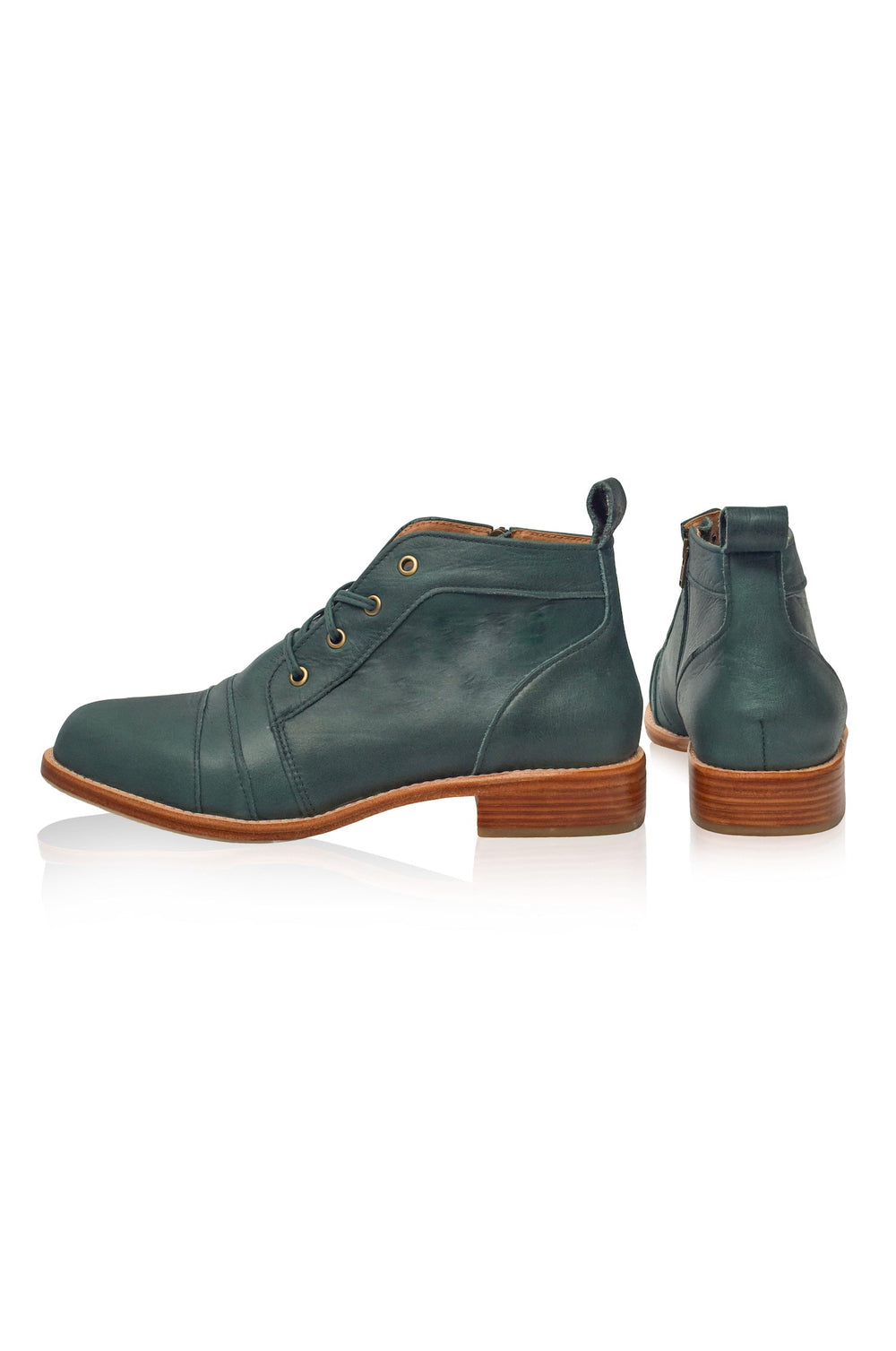 Womens Passage Lace-Up Leather Boots - Vintage Camel