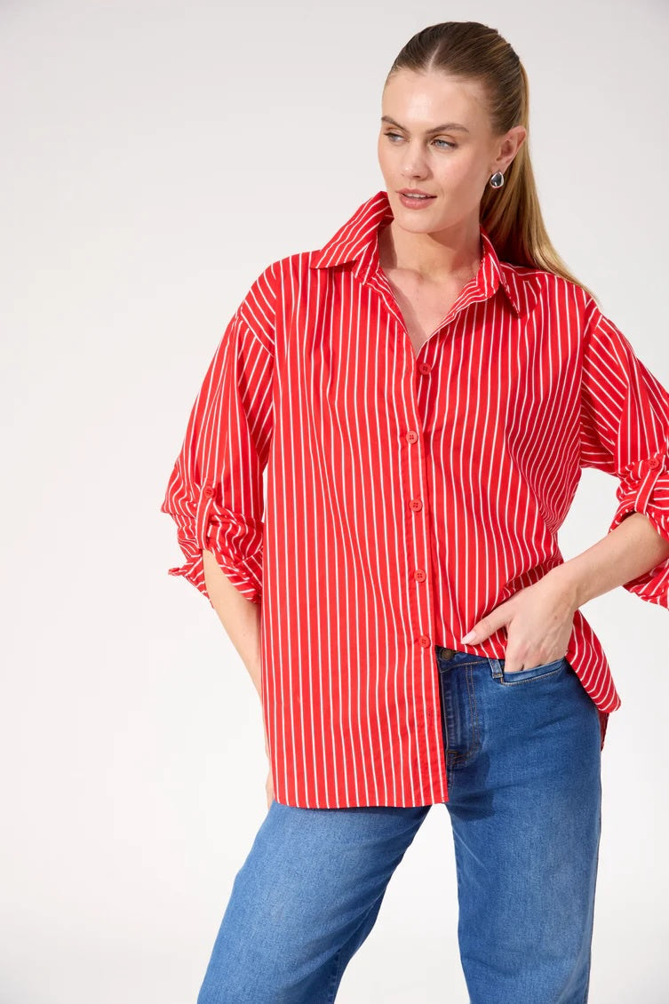 Fairbanks Stripe Shirt - Red
