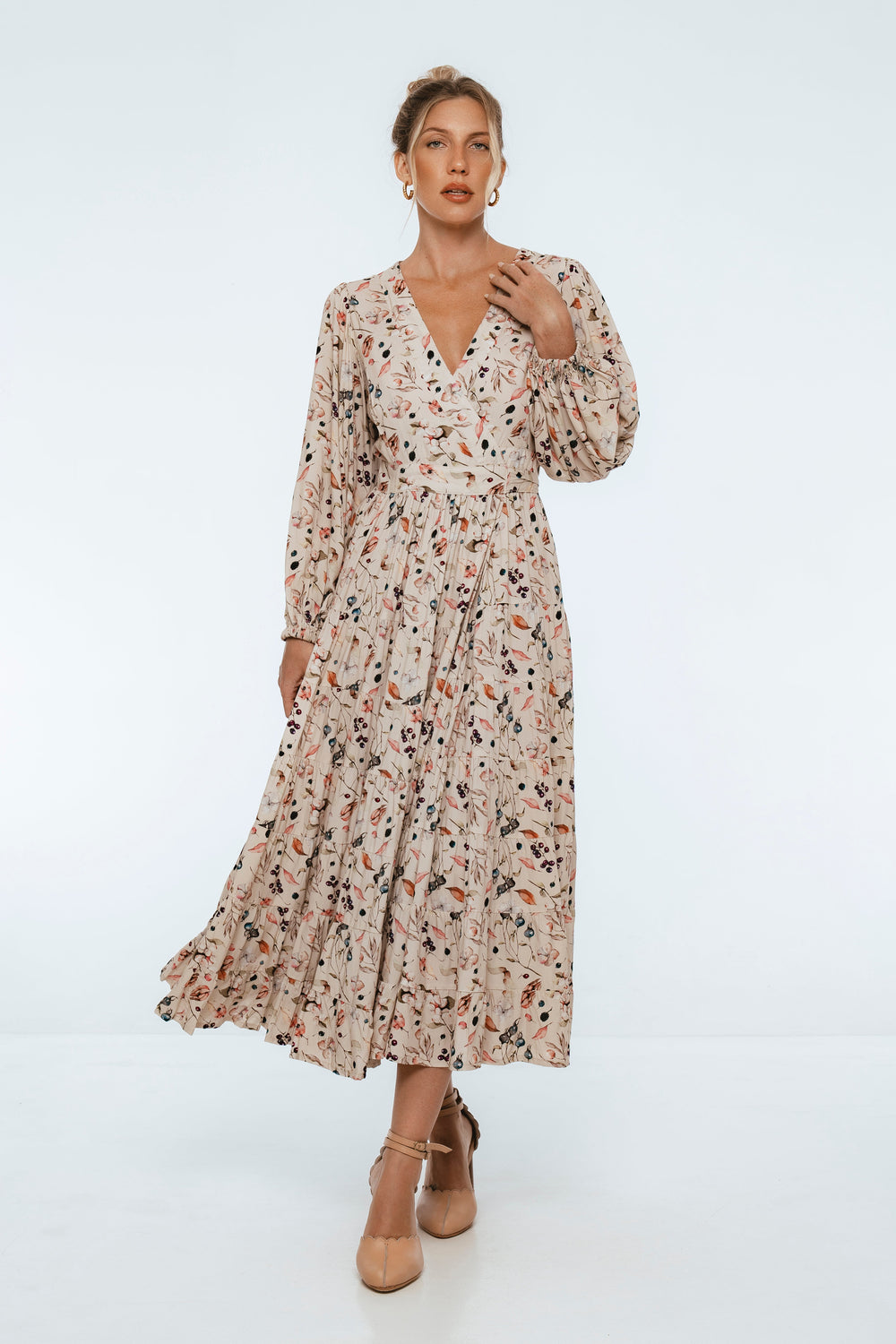 Womens Flamenco Boho Wrap Maxi Dress - Rouge Berry