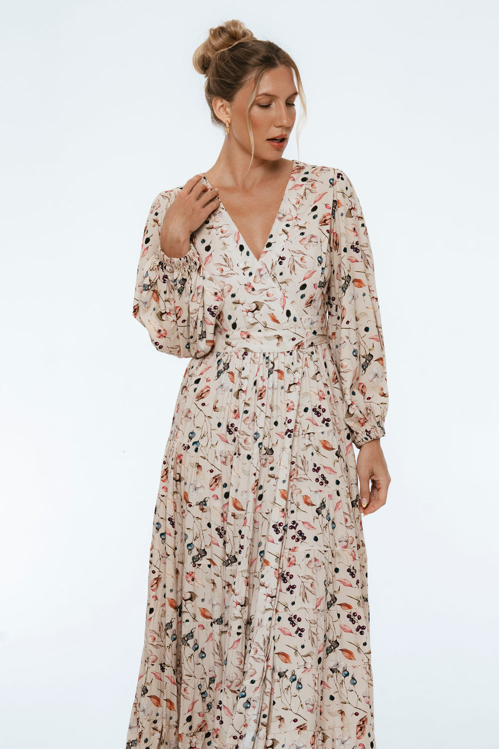 Womens Flamenco Boho Wrap Maxi Dress - Rouge Berry
