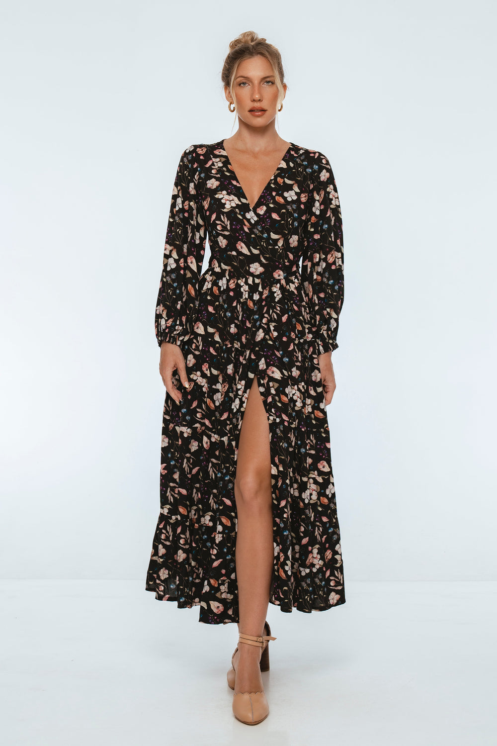 Womens Flamenco Boho Wrap Maxi Dress - Rouge Berry