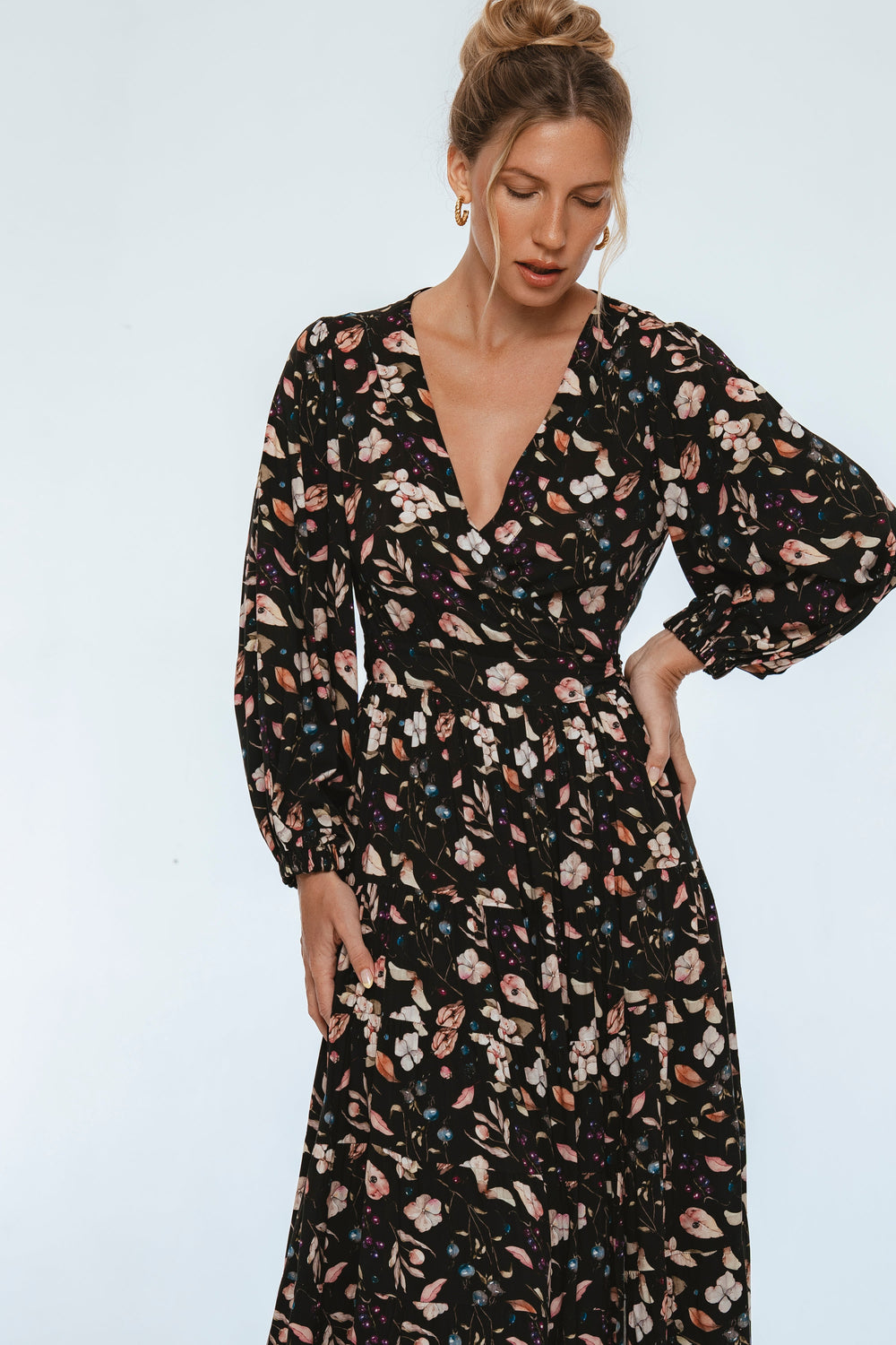 Womens Flamenco Boho Wrap Maxi Dress - Rouge Berry
