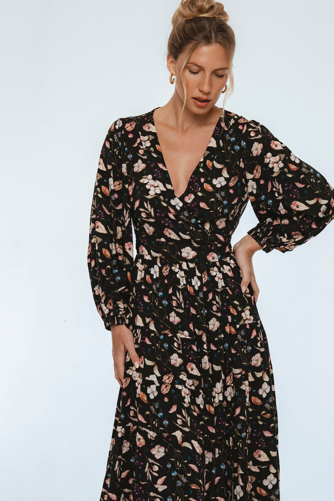 Flamenco Boho Wrap Maxi Dress