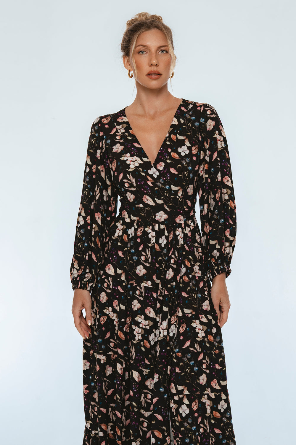 Womens Flamenco Boho Wrap Maxi Dress - Rouge Berry