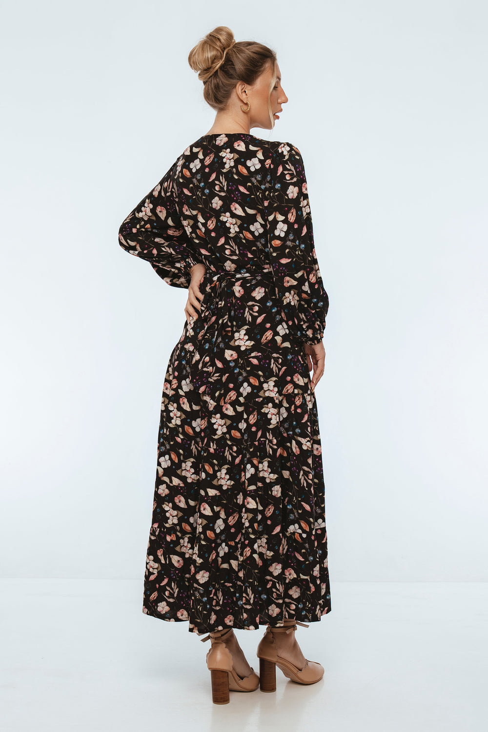 Womens Flamenco Boho Wrap Maxi Dress - Rouge Berry