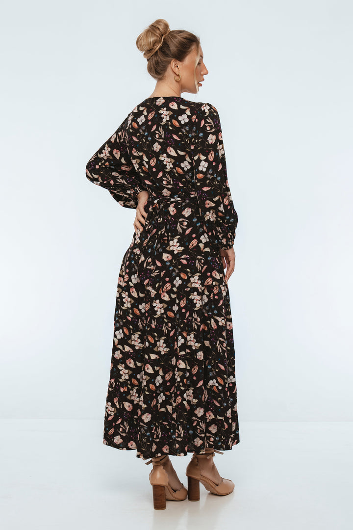 Flamenco Boho Wrap Maxi Dress