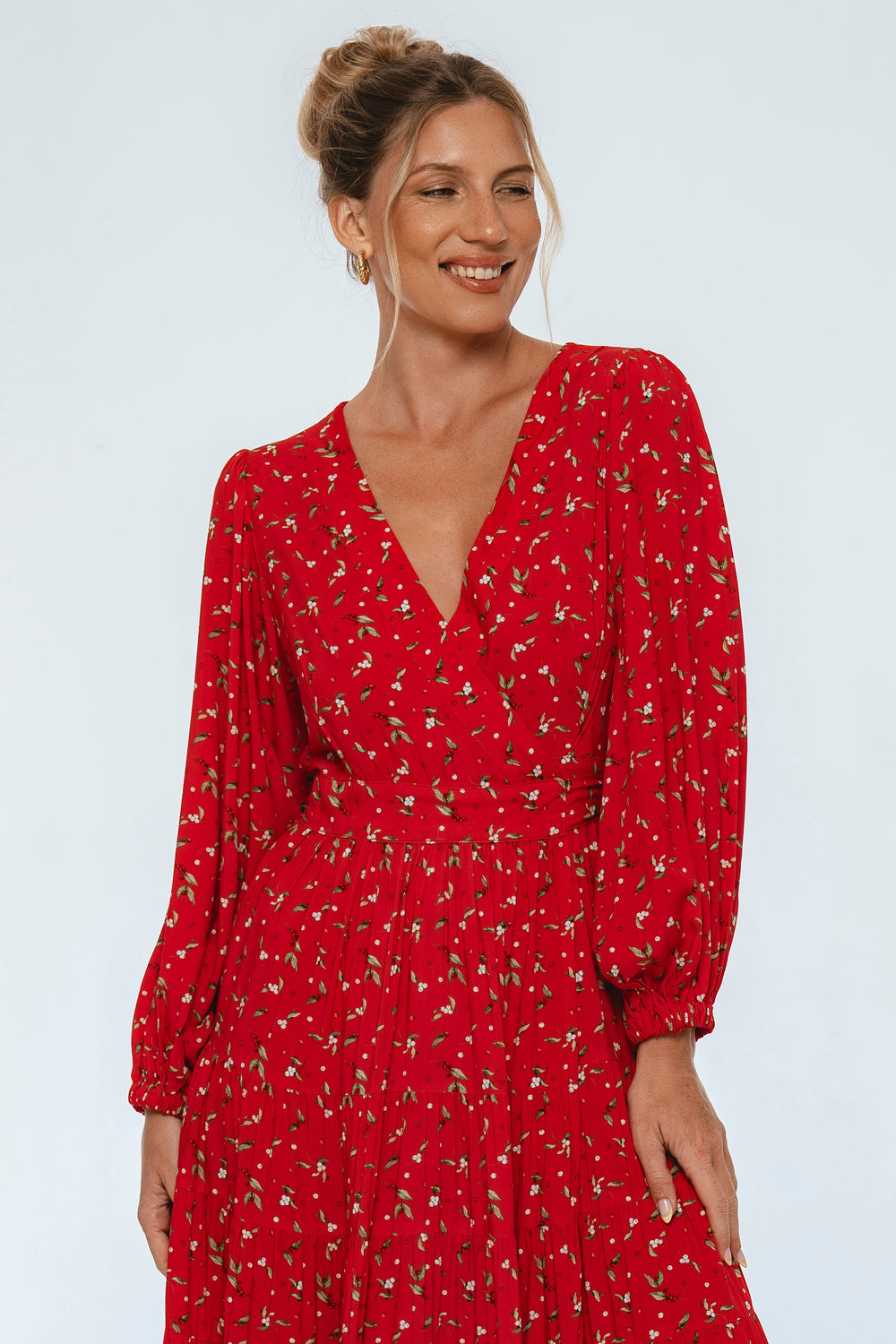 Womens Flamenco Boho Wrap Maxi Dress - Rouge Berry