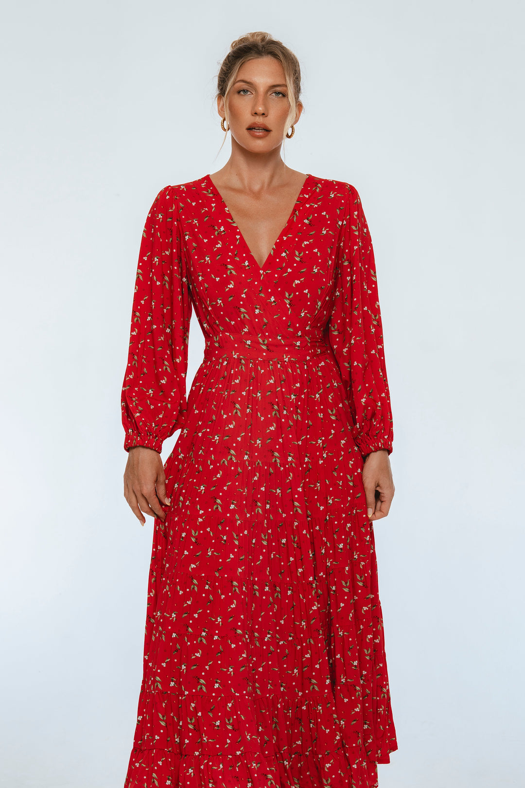 Flamenco Boho Wrap Maxi Dress