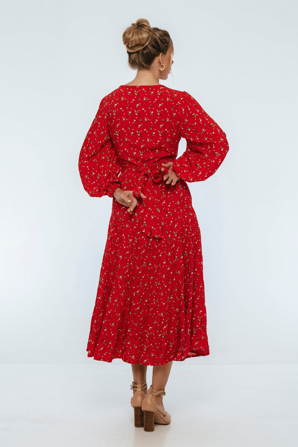 Womens Flamenco Boho Wrap Maxi Dress - Rouge Berry