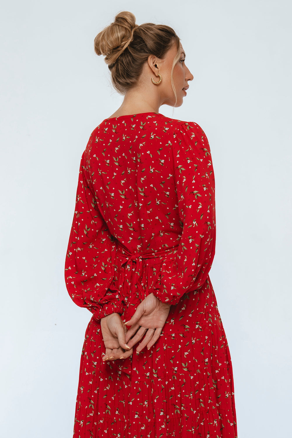 Womens Flamenco Boho Wrap Maxi Dress - Rouge Berry