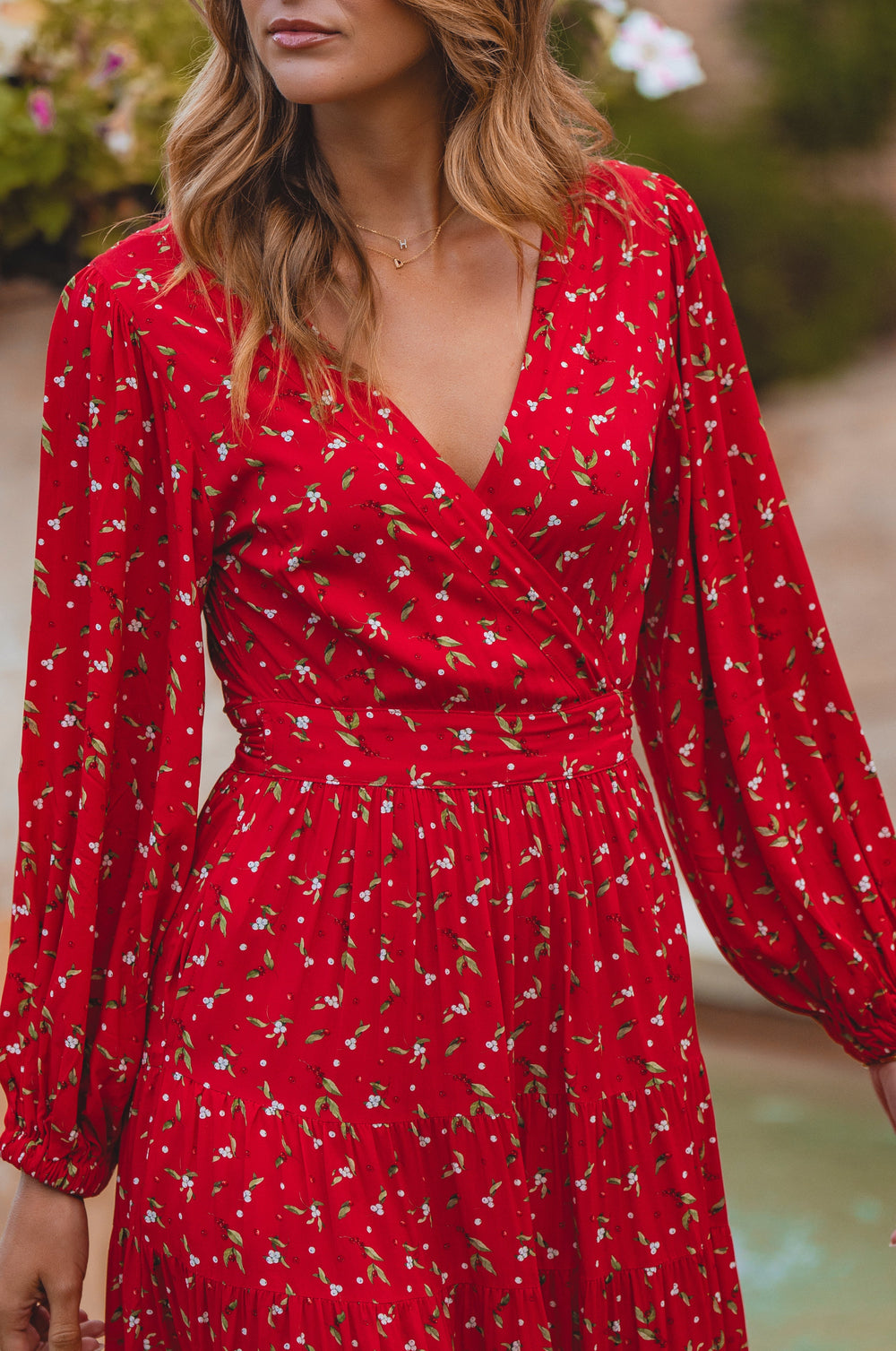 Womens Flamenco Boho Wrap Maxi Dress - Rouge Berry