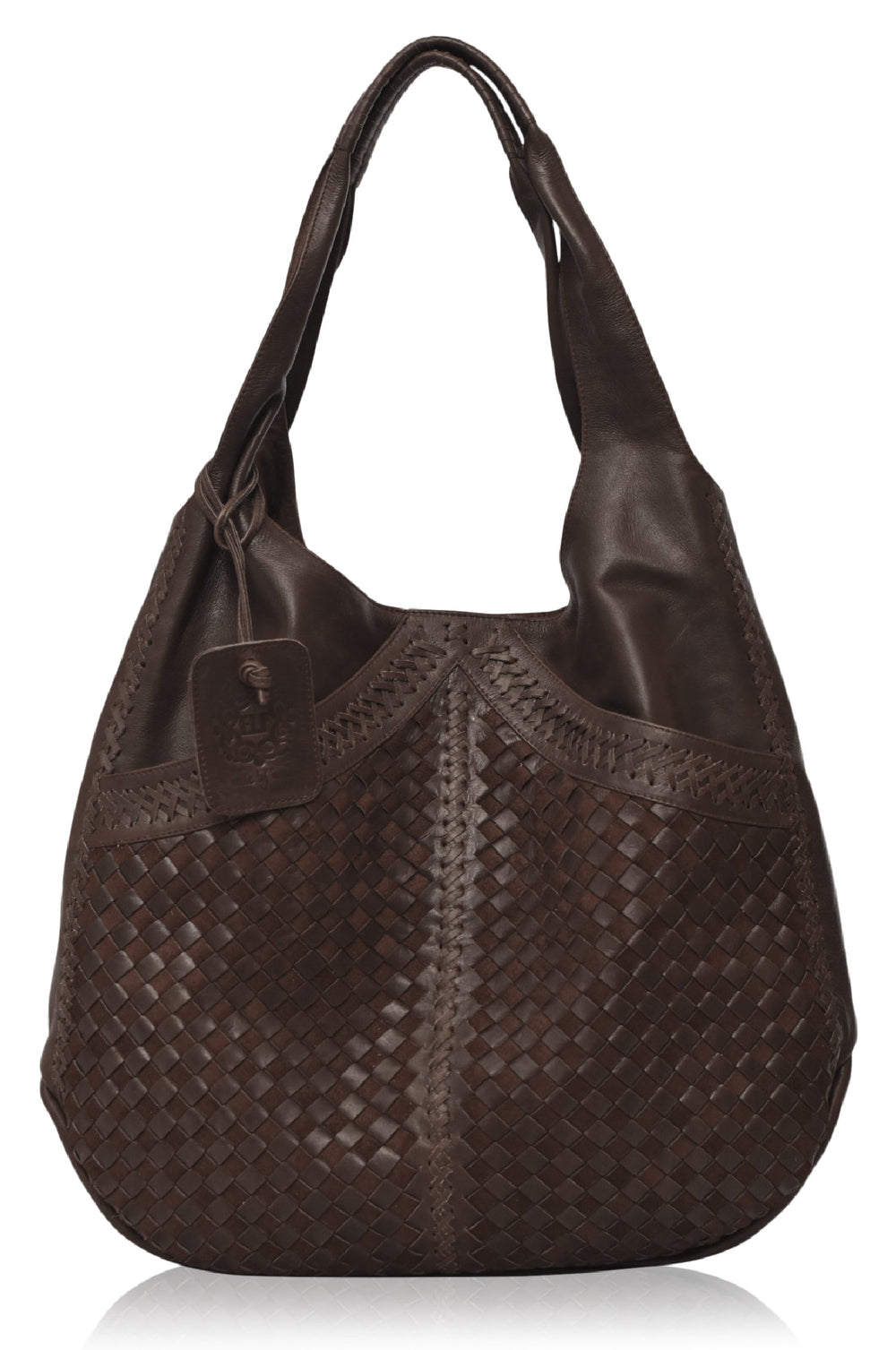 Womens French Lover Oversized Hobo Bag Leather - Vintage Brown