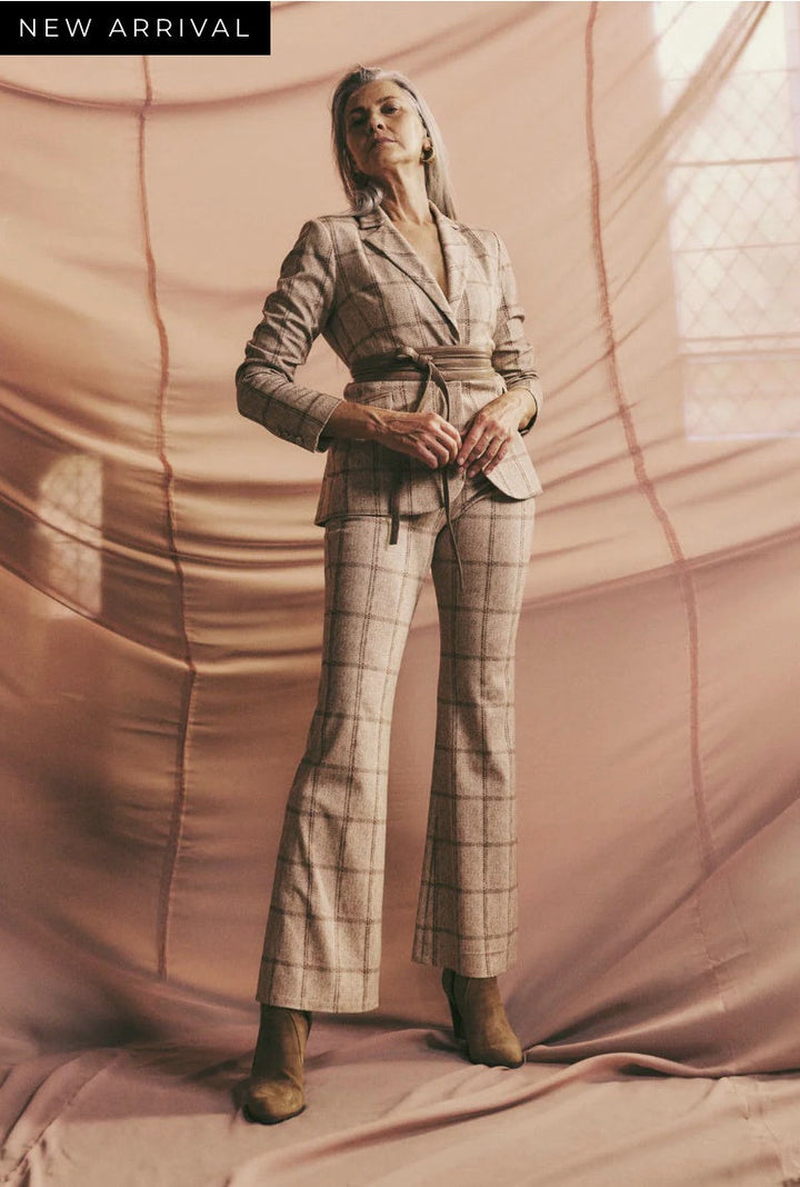 Getty Ponte Pants – Oatmeal Check