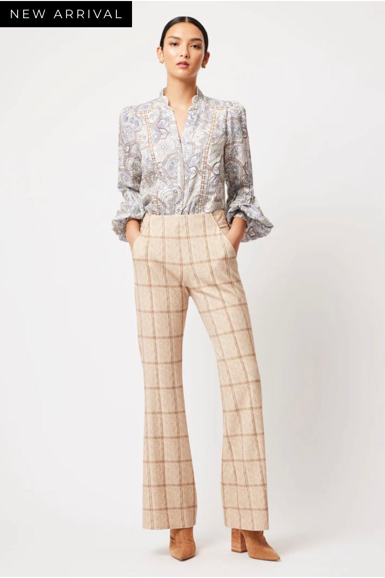 Getty Ponte Pants – Oatmeal Check