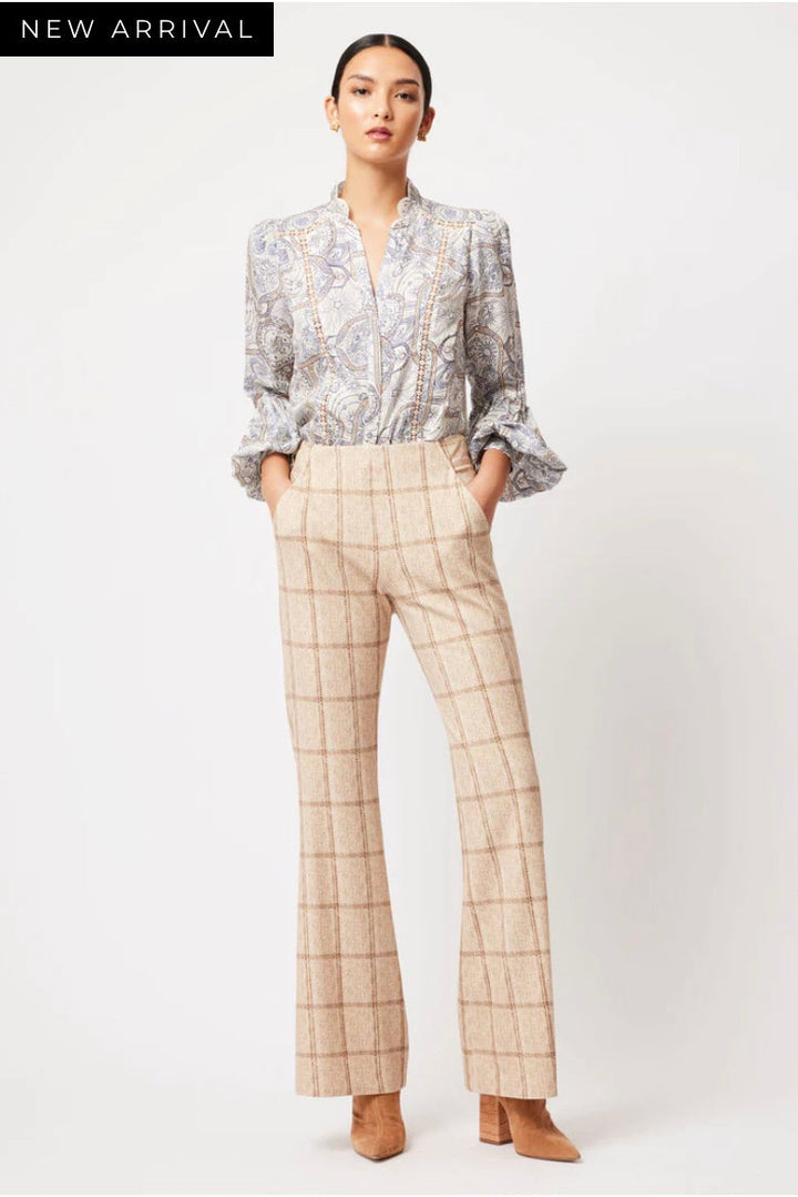Getty Ponte Pants – Oatmeal Check