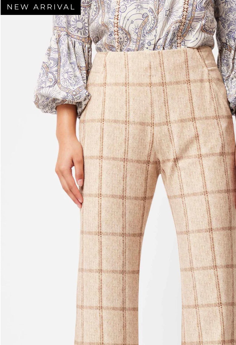 Getty Ponte Pants – Oatmeal Check