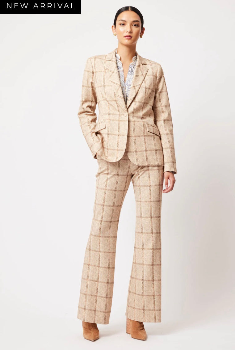 Getty Ponte Pants – Oatmeal Check