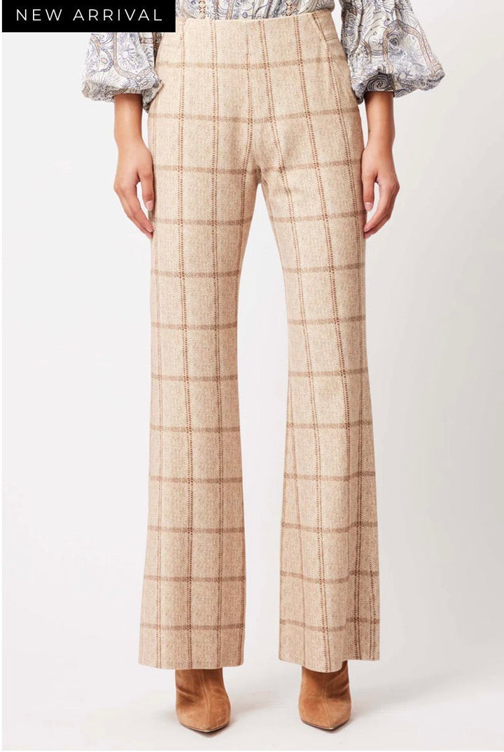Getty Ponte Pants – Oatmeal Check