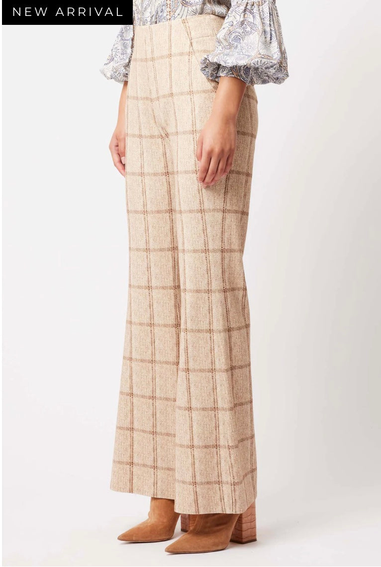 Getty Ponte Pants – Oatmeal Check