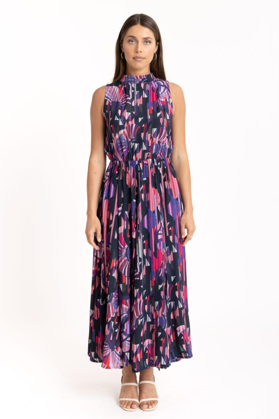 Florence Panelled Midaxi Dress – Geo Print