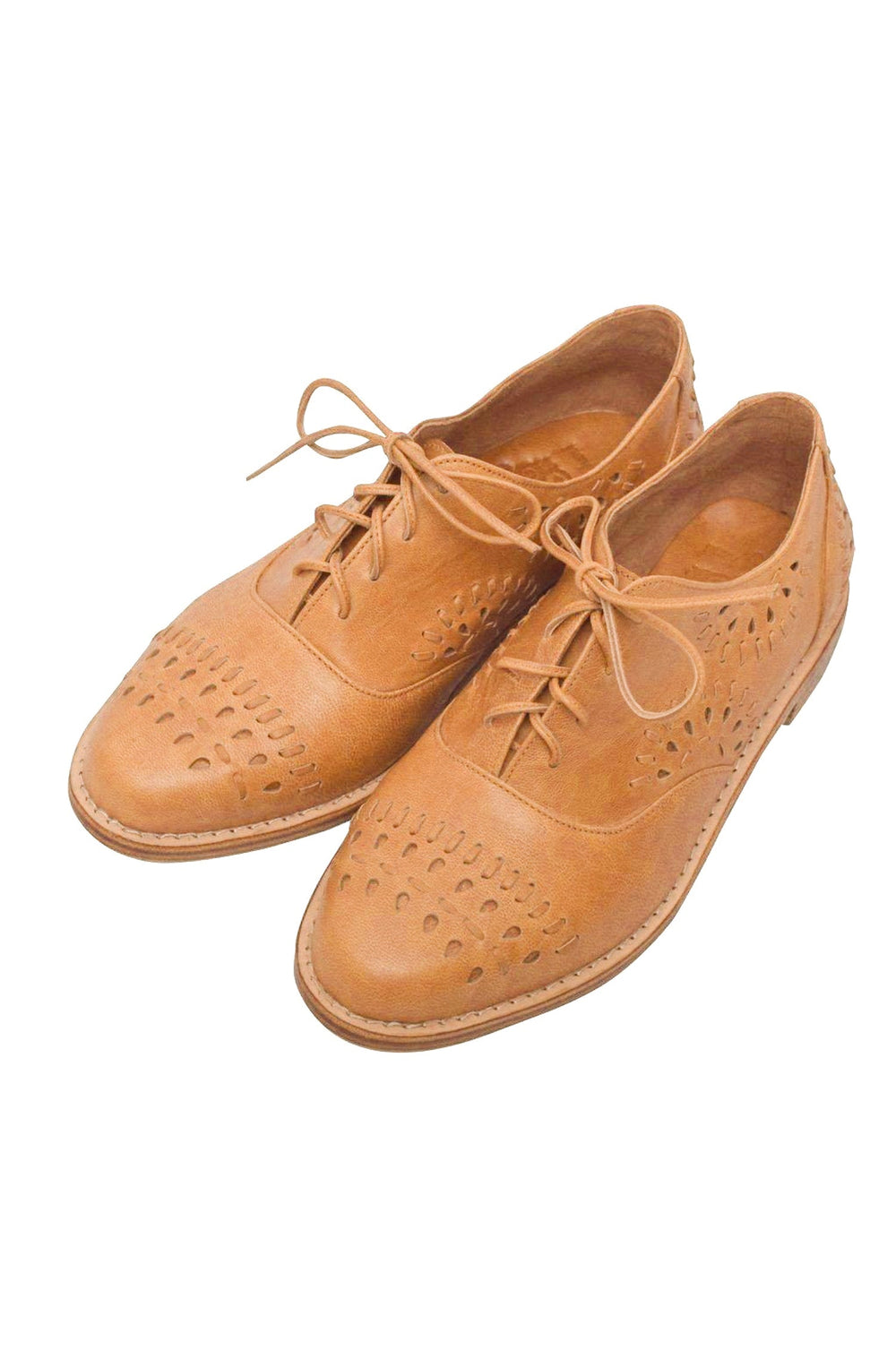 Womens Heartbreak Leather Oxfords - Dark Tan