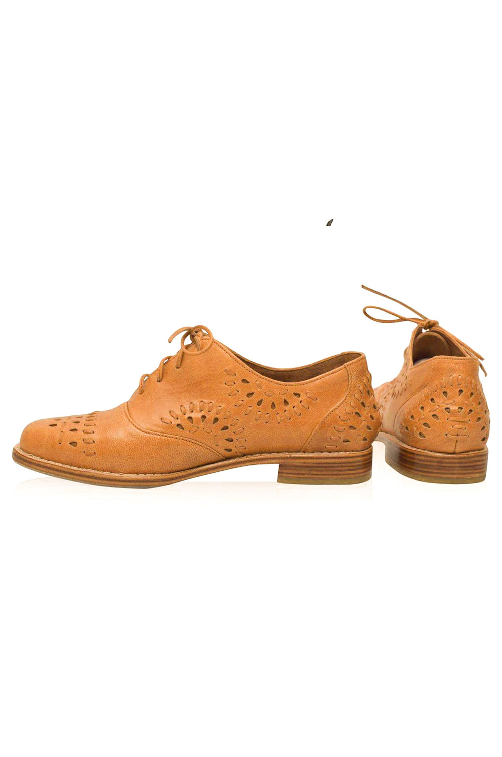 Womens Heartbreak Leather Oxfords - Dark Tan