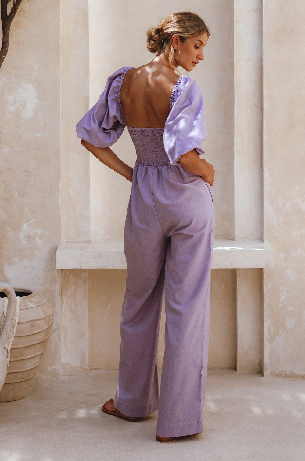 Womens Heaven Bay Linen Jumpsuit - Black