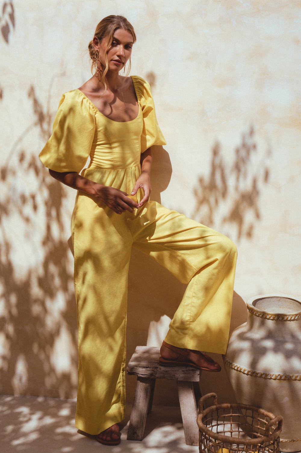 Womens Heaven Bay Linen Jumpsuit - Black
