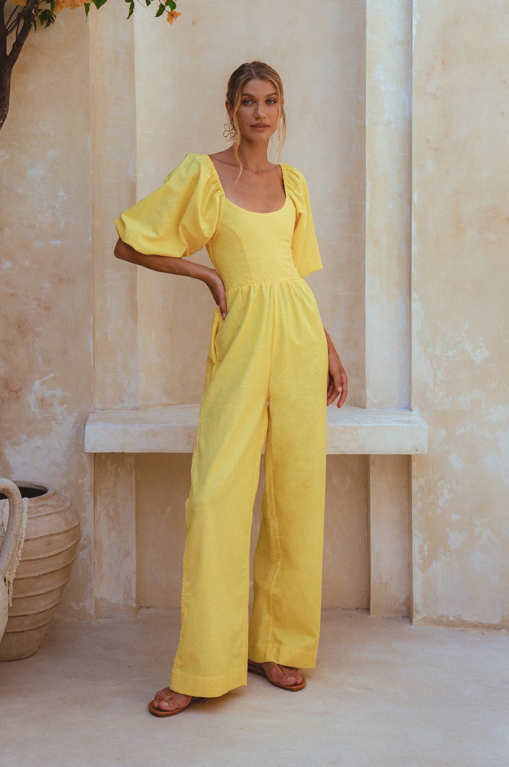 Womens Heaven Bay Linen Jumpsuit - Black