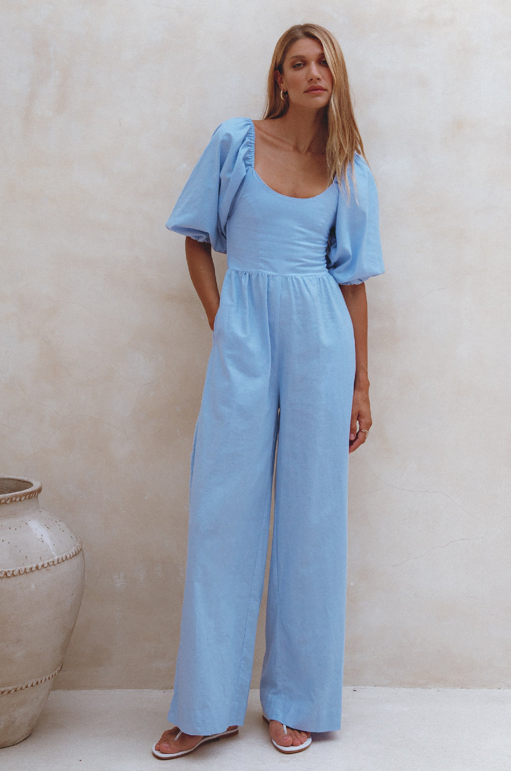 Womens Heaven Bay Linen Jumpsuit - Black