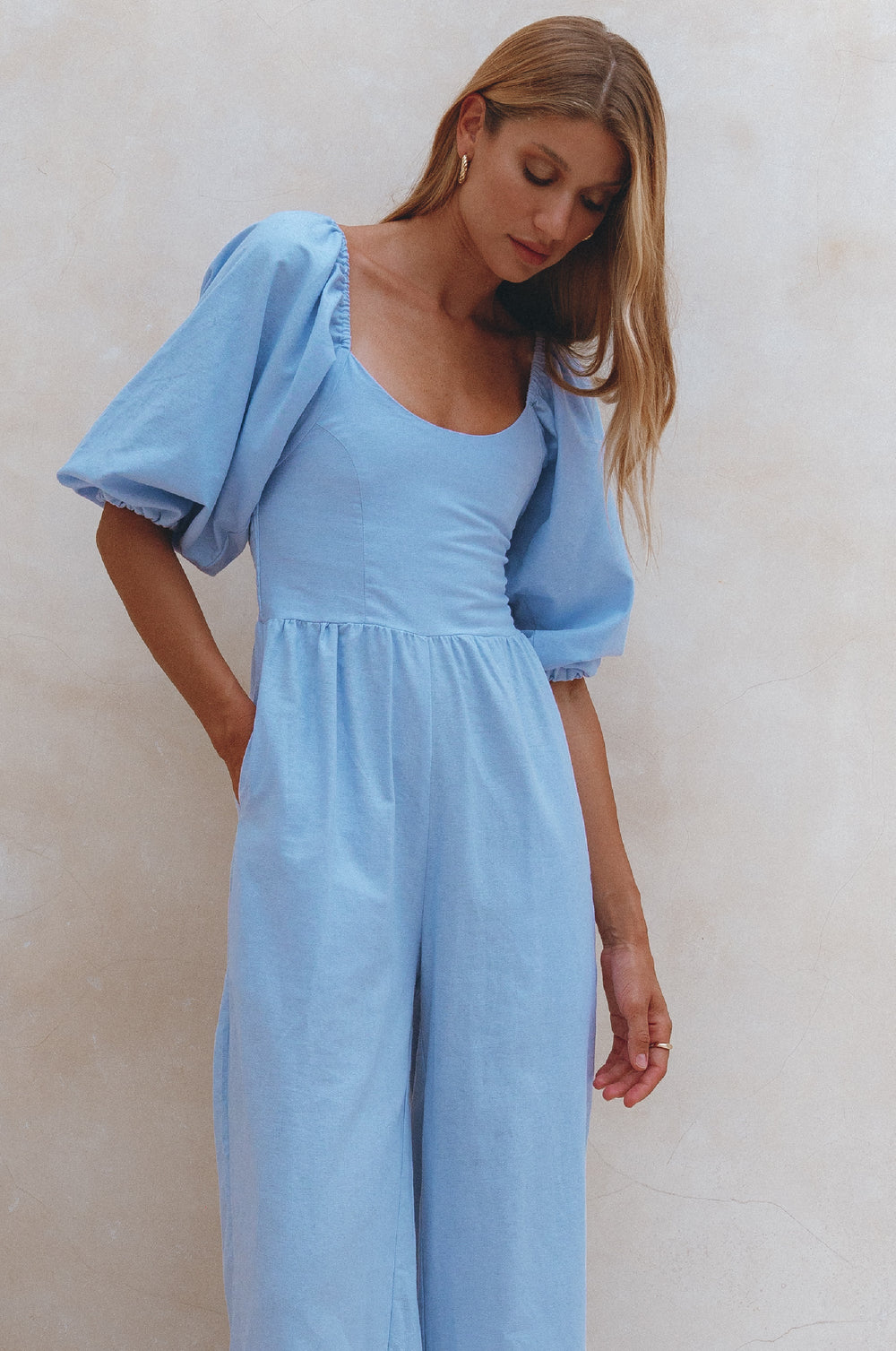 Womens Heaven Bay Linen Jumpsuit - Black