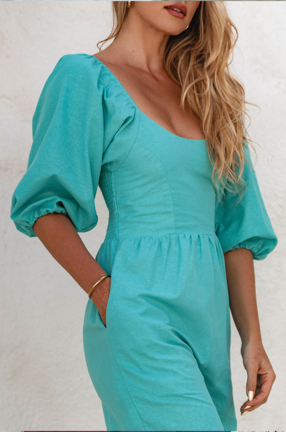 Womens Heaven Bay Linen Jumpsuit - Black