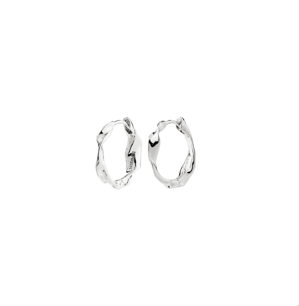 Here Hoop Earrings - Silver Plated