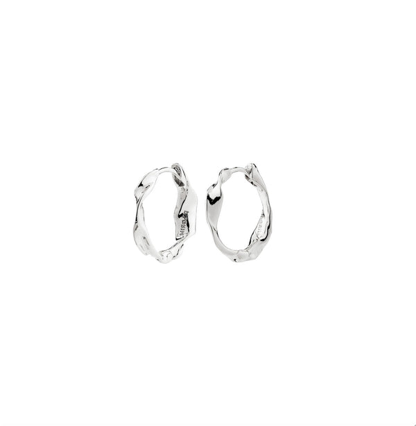 Here Hoop Earrings - Silver Plated