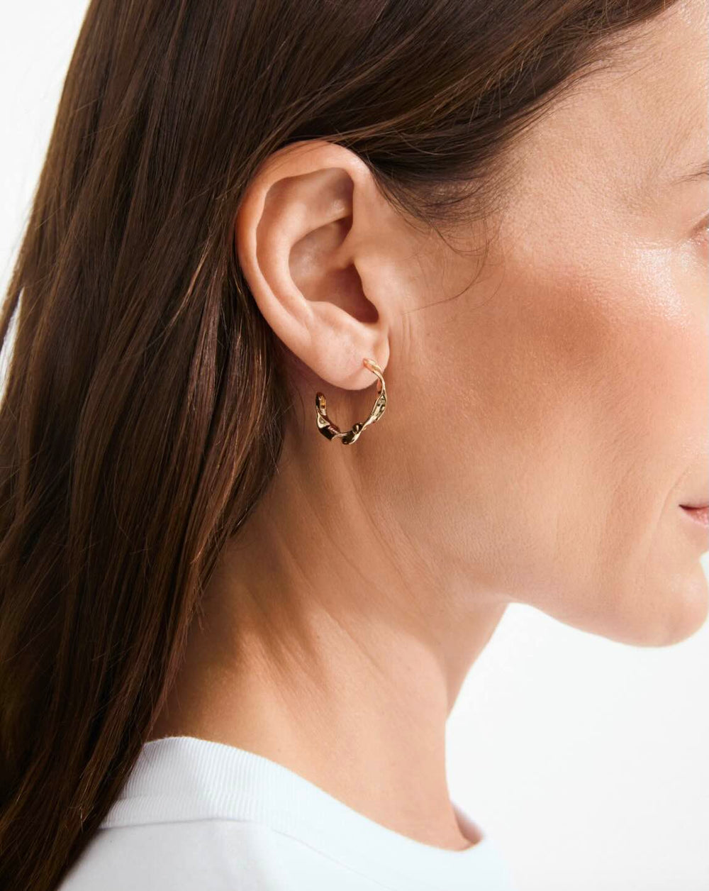Here Hoop Earrings - Gold Plated