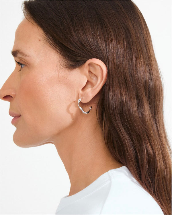 Here Hoop Earrings - Silver Plated