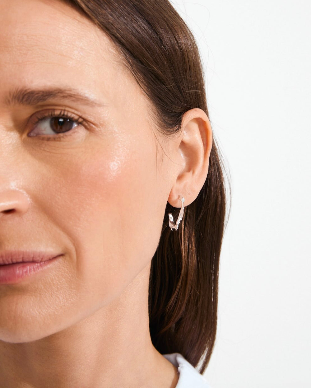 Here Hoop Earrings - Silver Plated