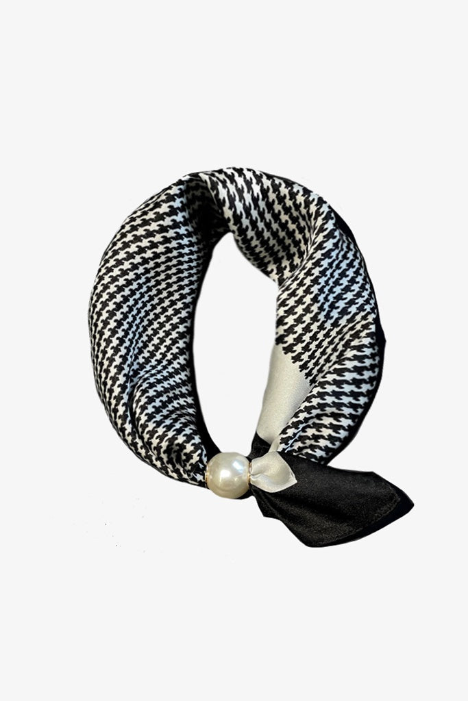 Pearl Fasten Neck Tie - Herringbone