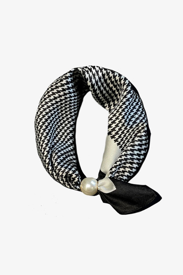 Pearl Fasten Neck Tie - Herringbone