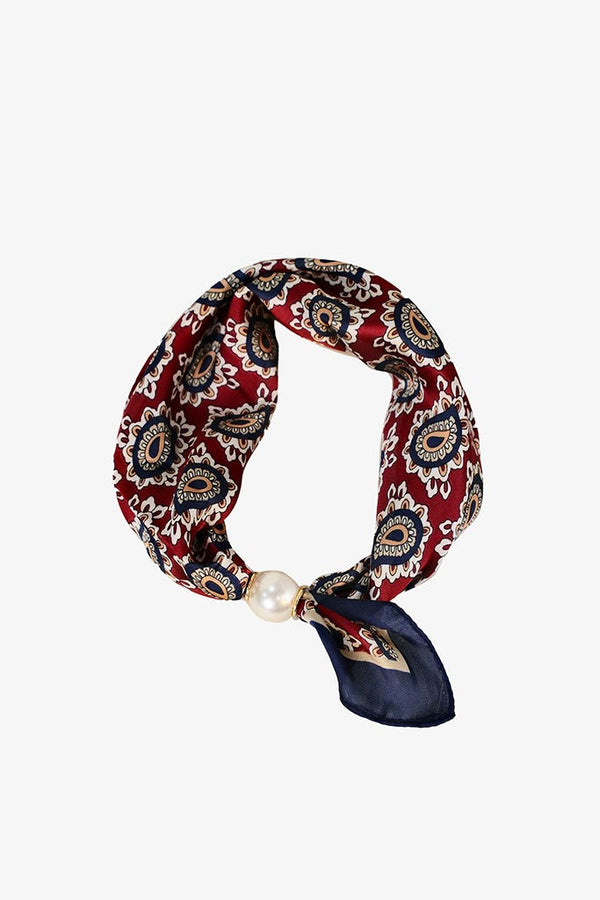 Pearl Fasten Neck Tie - Imperial Rouge