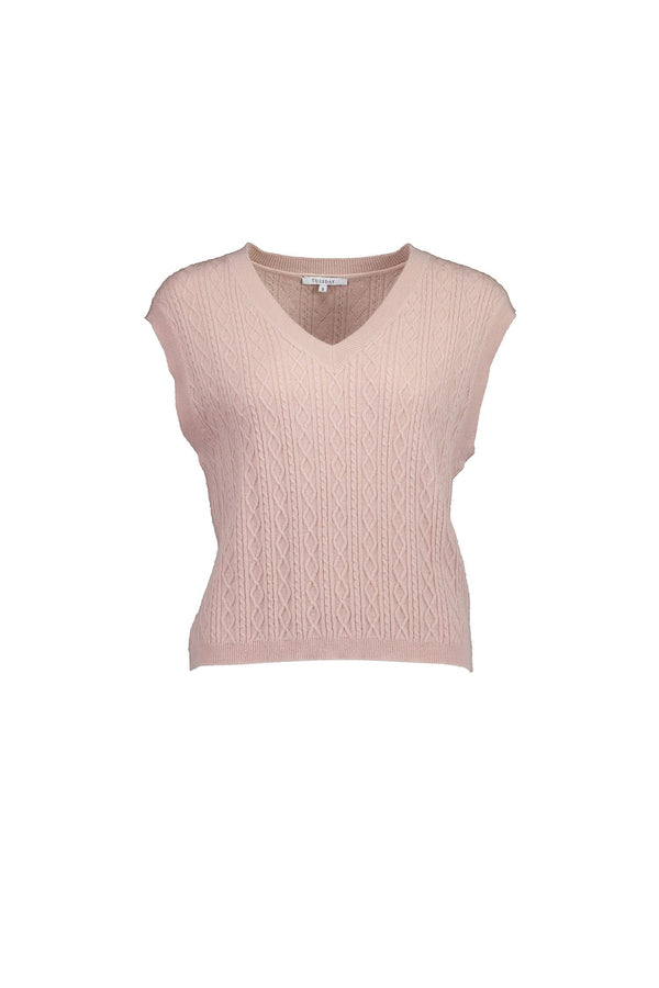 Jasper Vest - Blush Cable