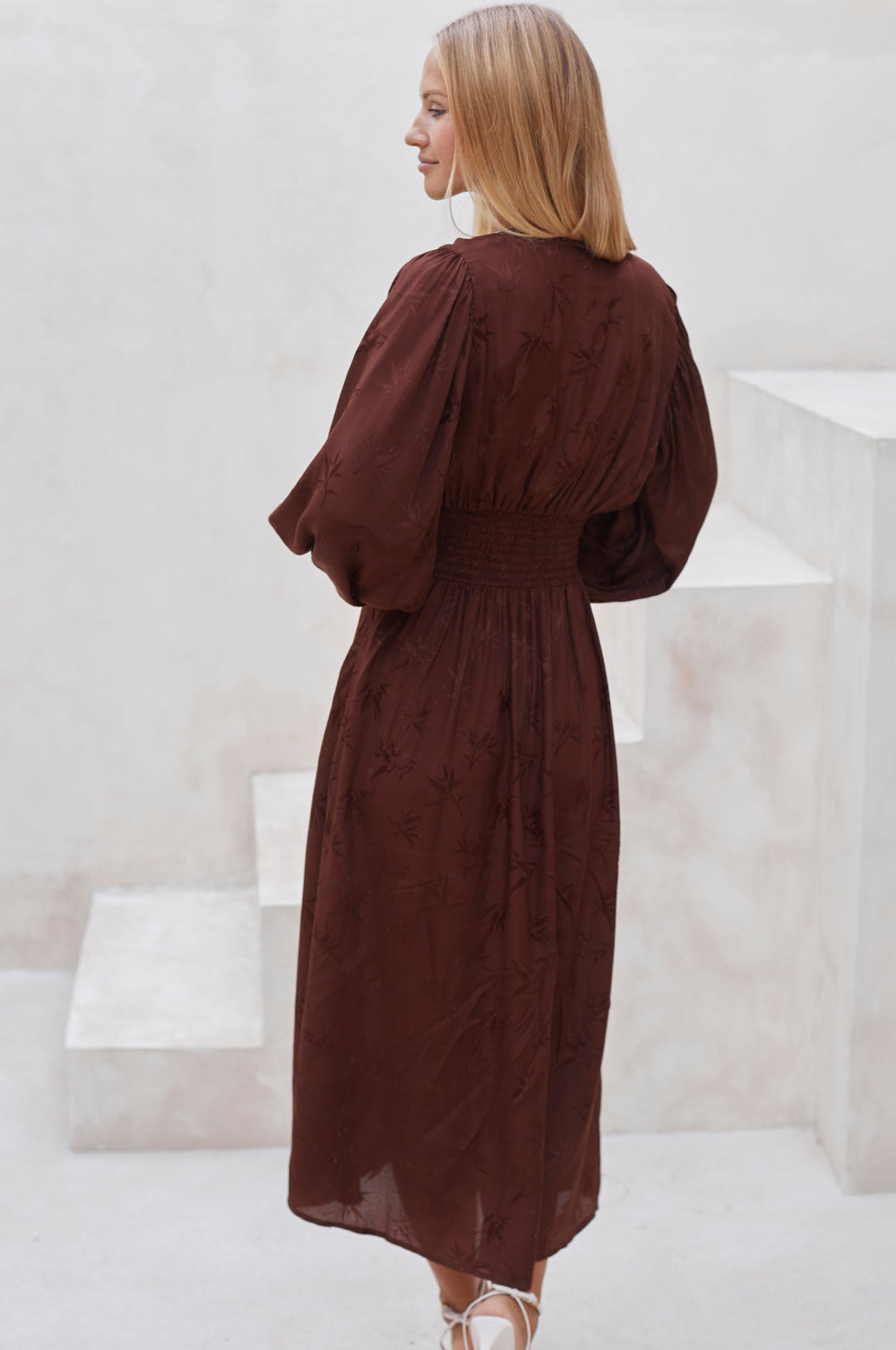 Womens Juliette Pearl Buttons Midi Dress - Pearl Ruby