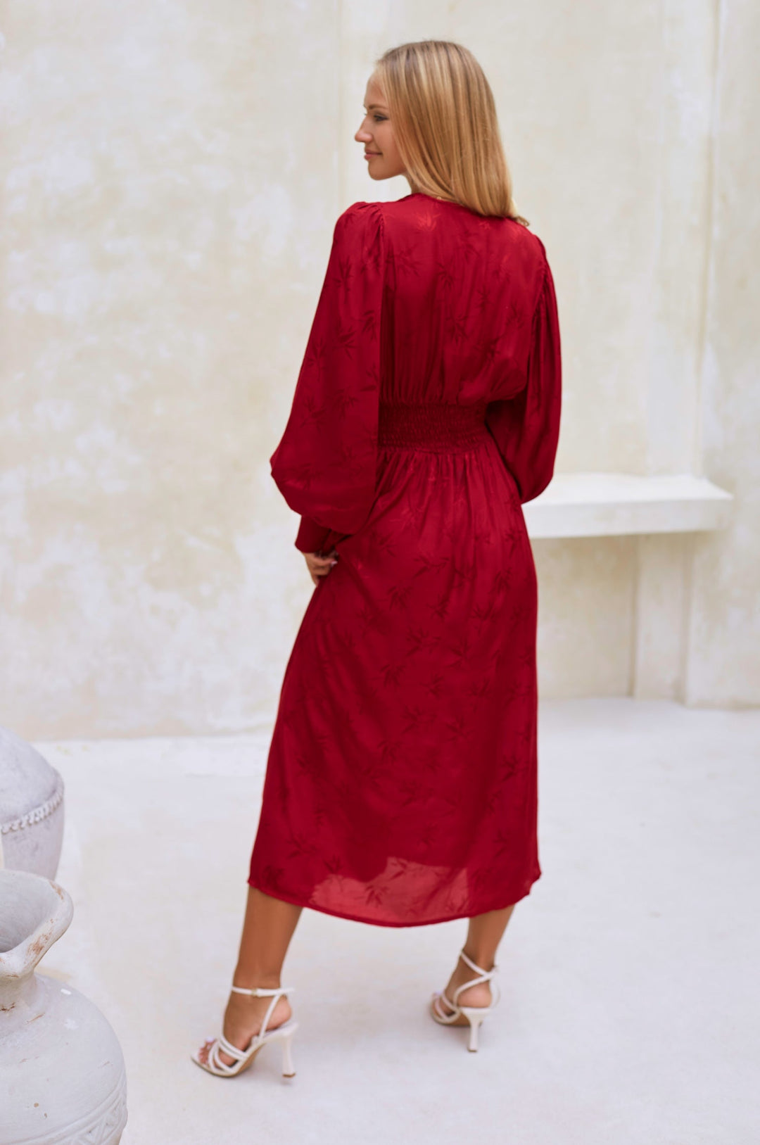 Juliette Pearl Button Midi Dress