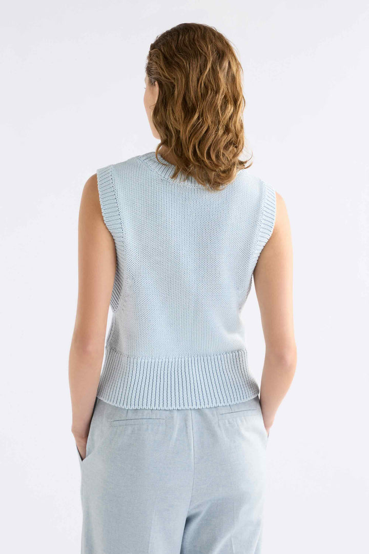Mikkel Knit Vest Top – Pearl Blue