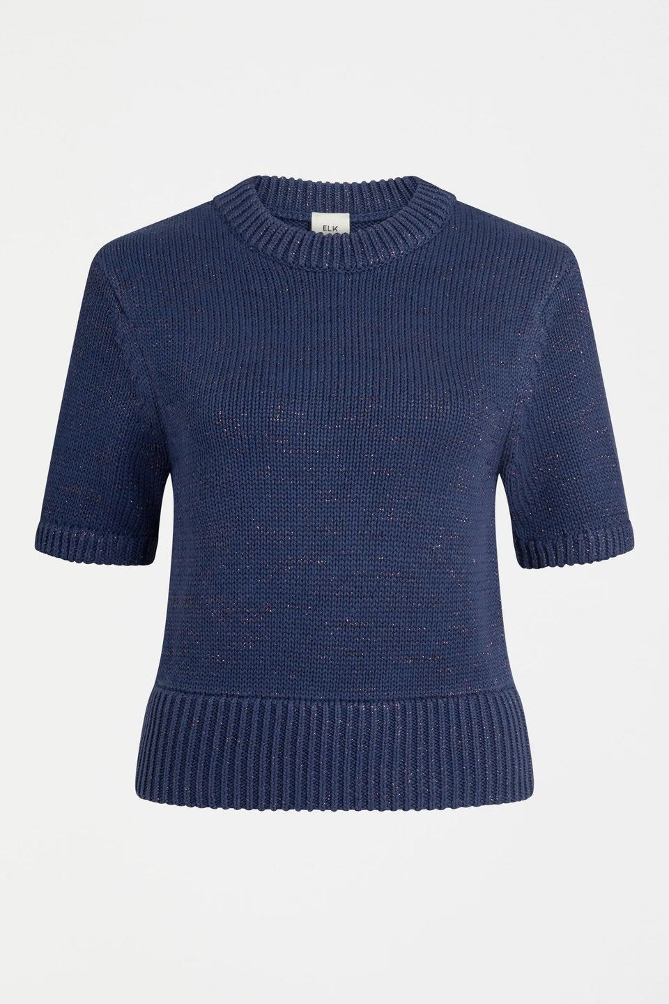 Luft Lurex Knit Top – Navy/Copper